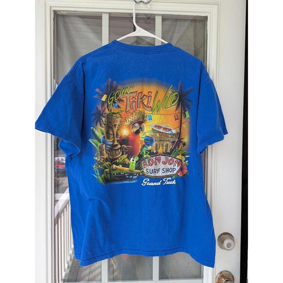 Vintage Y2K Ron Jon Surf Shop Grand Turk Goin' Tiki Wild Travel L Tee tropical - Picture 2 of 8
